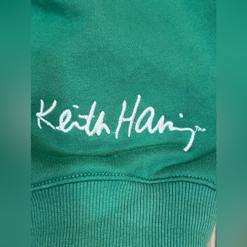 H&M 💚KEITH HARING 💚GREEN SWEATSHIRT OVERDIZED XXL - Picture 5 of 6